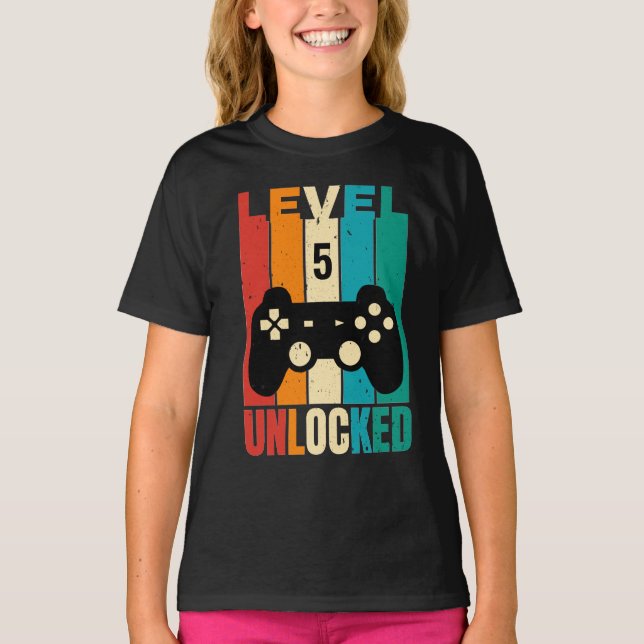 5. Geburtstagsstufe 5 Entsperrter T - Shirt (Vorderseite)