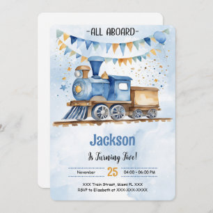 5. Geburtstagszug Party Einladung