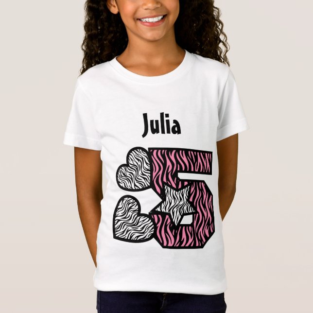 5. GeburtstagZebra Stripes Fünfjahres40f T-Shirt (Vorderseite)