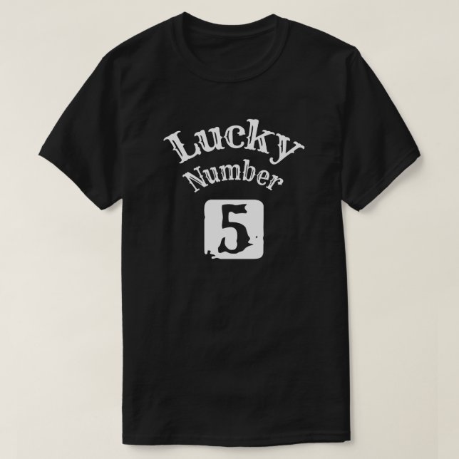 5 - Glückszahl 5 Glück T-Shirt (Design vorne)