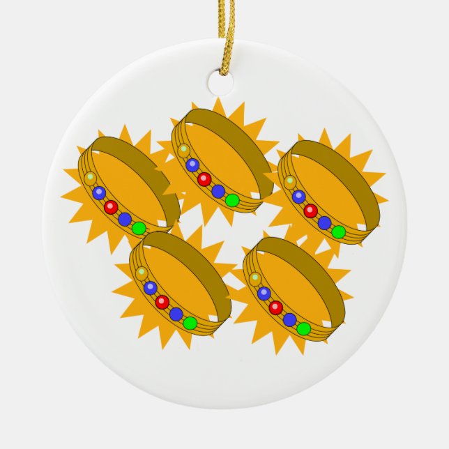 5 Gold Riings Keramikornament (Vorne)
