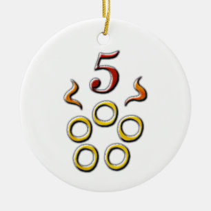 5 goldene Ringe Keramikornament