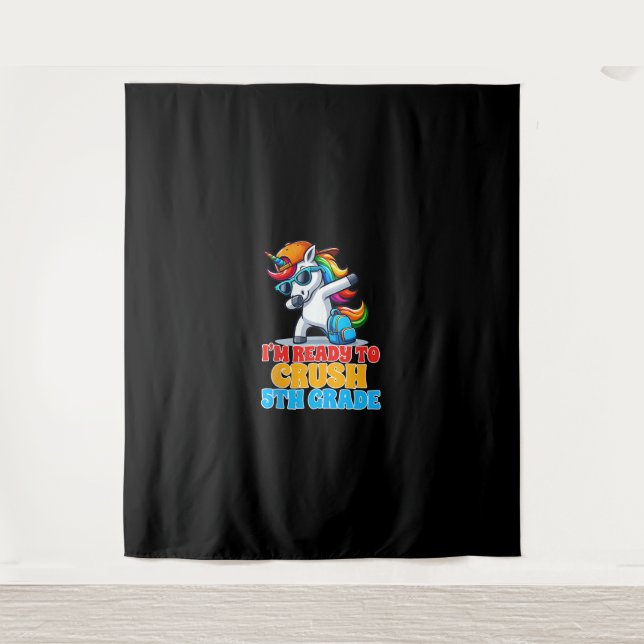5. Grade Dabbing Unicorn Ich bin bereit, 5. Wandteppich (Vorderseite)