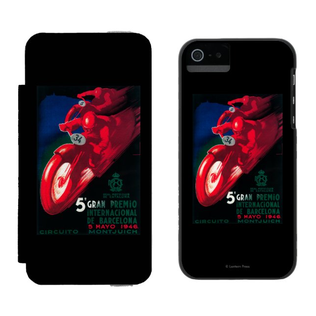 5 Gran Premio Internat'l Motorrad-Plakat Incipio iPhone Geldbeutel-Hülle (Seite an Seite)