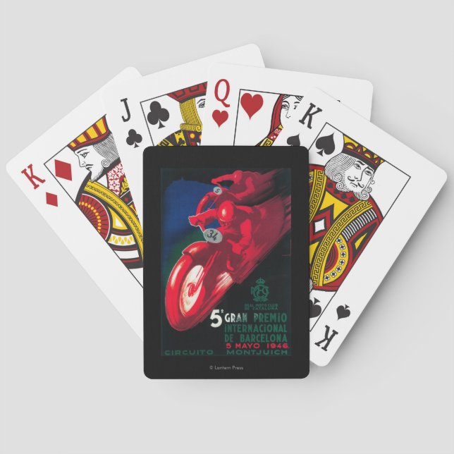 5 Gran Premio Internat'l Motorrad-Plakat Spielkarten (Rückseite)