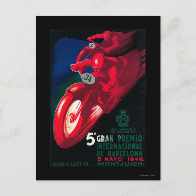 5 Gran Premio Internat'l Motorrad-Poster Postkarte (Vorderseite)