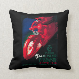 5 Gran Premio Internat'l Motorradposter Kissen