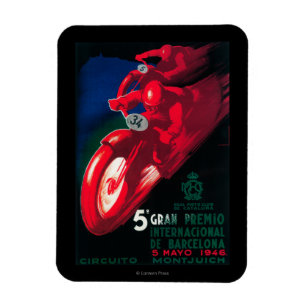 5 Gran Premio Internat'l Motorradposter Magnet