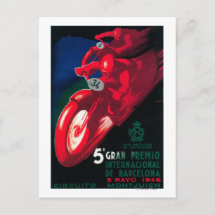 5 Gran Premio Internat'l Motorradposter Postkarte