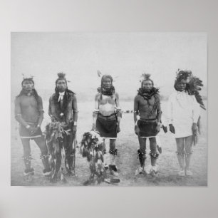 5 Gras-Tanz-indische Kriegers-Fotografie Poster