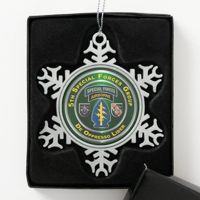 5. Gruppe der Spezialeinheiten Schneeflocken Zinn-Ornament (Box)