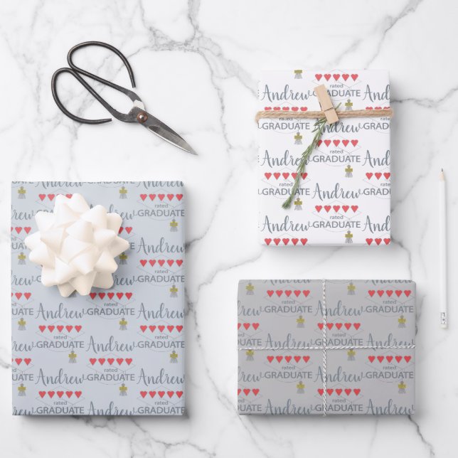 5 Herz-Kreislauf-Abitur Geschenkpapier Set (Vorderseite)