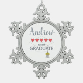 5 Herz-Kreislauf-Abitur Schneeflocken Zinn-Ornament