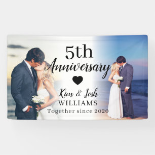 5. Hochzeitsjubiläum Benutzerdefinierte 2er-Fotoco Banner