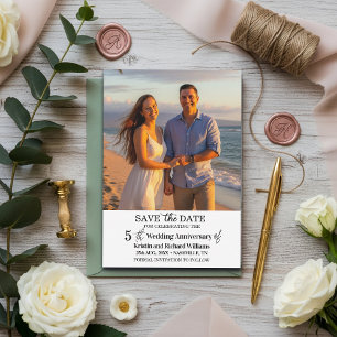 5. Hochzeitsjubiläum Save-the-Date-Foto Mitteilungskarte