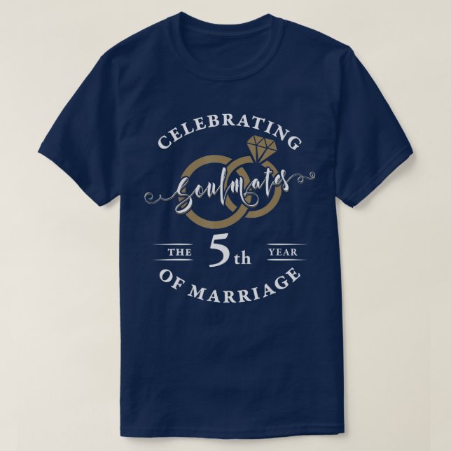 5. Hochzeitstag 5 Jahre Ehe T-Shirt (Design vorne)