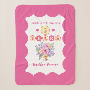 5. Hochzeitstag Blumen für immer rosa Sherpadecke