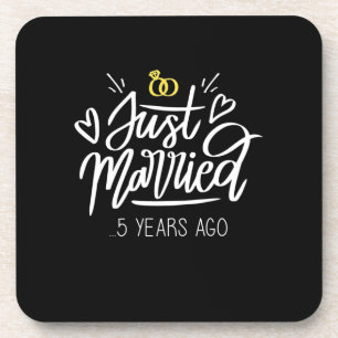 5. Hochzeitstag Getränkeuntersetzer