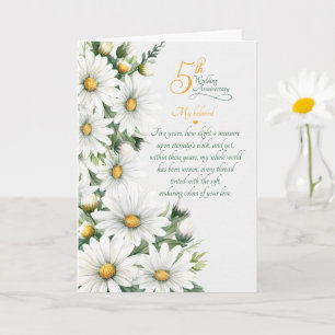 5. Hochzeitstag sentimentale Gänseblümchen Karte