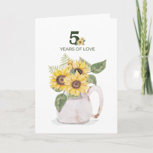 5. Hochzeitstag Sonnenblumen Fünf Jahre Liebe Karte