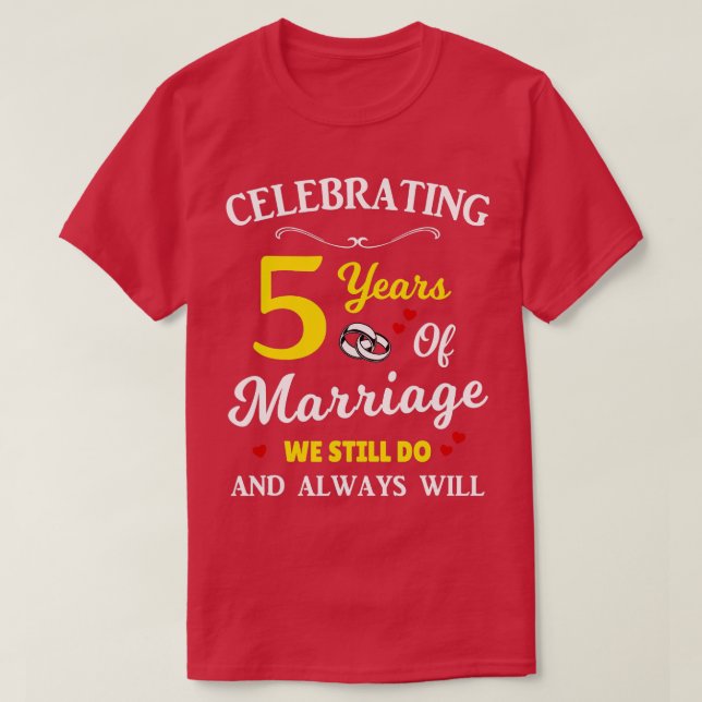 5. Hochzeitstag T-Shirt (Design vorne)