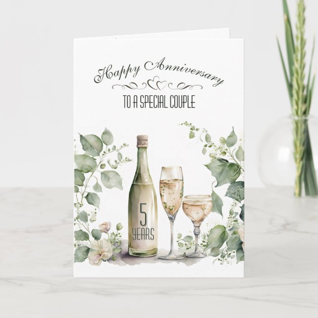 5. Hochzeitstag Wein und Efeu   Karte (Vorderseite)