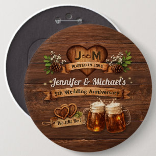 5. hölzerne Hochzeitstagsfeier Dankeschön-Geschenk Button