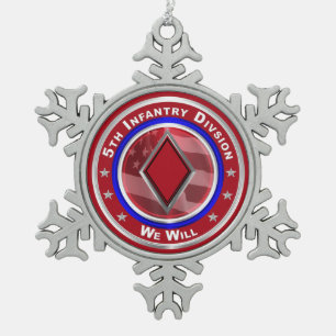 5. Infanterieabteilung Keepake Schneeflocken Zinn-Ornament