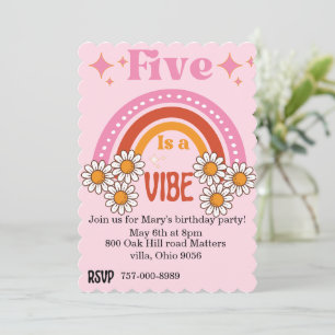 5 ist ein vibe Geburtstag Einladung