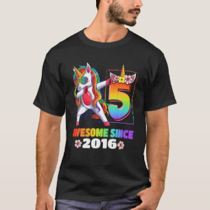 5 Jahre alt 5. Geburtstag Dekoration Dabbing Unico T-Shirt