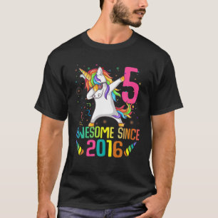 5 Jahre alt 5. Geburtstag Einhorn Dabbing Mädchen T-Shirt