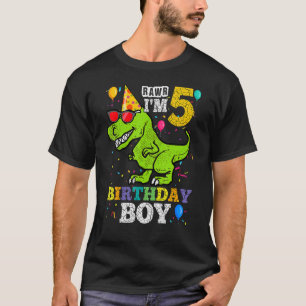 5 Jahre alt 5. Geburtstag Junge Rex Dinosaurier Kl T-Shirt