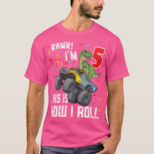 5 Jahre alt 5. Geburtstag Junge T Rex Dinosaurier T-Shirt