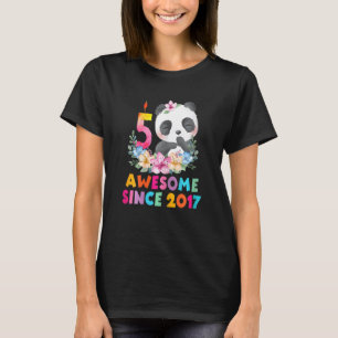 5 Jahre alt 5. Geburtstag Panda Unicorn Girl Party T-Shirt