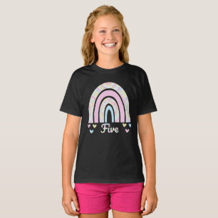 5 Jahre alt 5. Geburtstag Pastel Krawatte Dye Rege T-Shirt