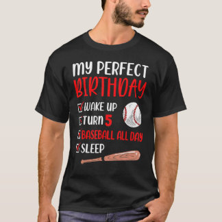 5 Jahre alt Baseball Geburtstagsparty 5. Junge 5. T-Shirt