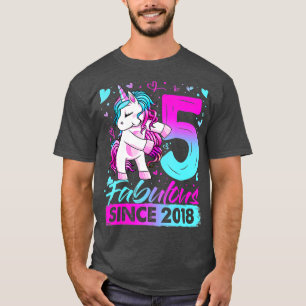 5 Jahre alt Blüten Einhorn Geschenke 5. Geburtstag T-Shirt