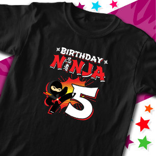 5 Jahre alt Comic Book Style Ninja 5. Geburtstag T-Shirt