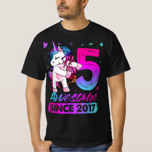 5 Jahre alt Einhorn Blüte 5. Geburtstag Mädchen Un T-Shirt