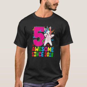 5 Jahre alt Einhorn Dabbing 5. Geburtstag Mädchen T-Shirt