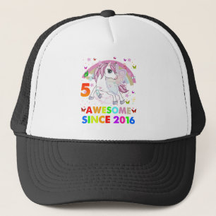 5 Jahre alt Einhorn Süsse 5. Geburtstag Girl Unico Truckerkappe