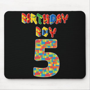5 Jahre alt Geschenke Gebäude Blocks 5th Birthday  Mousepad