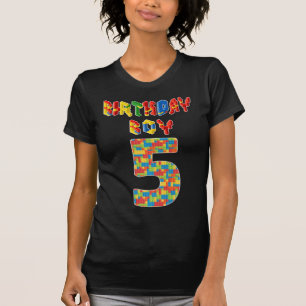 5 Jahre alt Geschenke Gebäude Blocks 5th Birthday T-Shirt