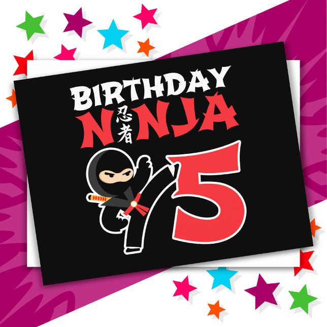 5 Jahre alt Karate Ninja Party Kinder 5. Geburtsta Postkarte (Von Creator hochgeladen)