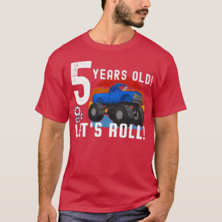 5 Jahre alt Lasse Roll Blue Monster Truck T-Shirt