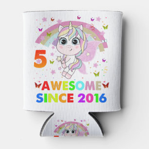 5 Jahre alt Unicorn 5. Geburtstag Girl Unicorn Tei Dosenkühler
