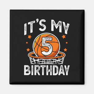 5 Jahre alte Kinder Bysketbyll Sport 5th Birthday  Magnet