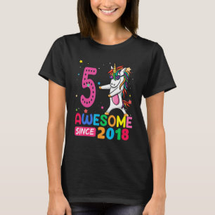 5 Jahre Alte Mädchen Teens Unicorn 5. Geburtstag 1 T-Shirt