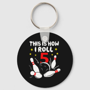 5 Jahre alter Bowling So Roll ich am 5. Geburtstag Schlüsselanhänger