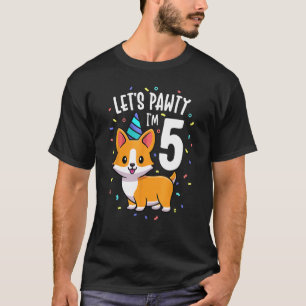 5 Jahre alter Corgi-Hundefan 5. Geburtstagsfeier O T-Shirt